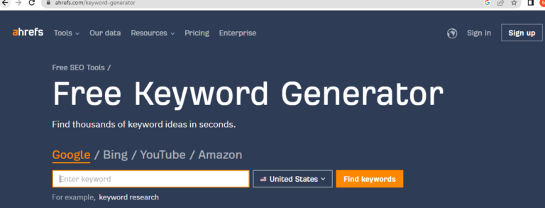Ahrefs Keyword generator