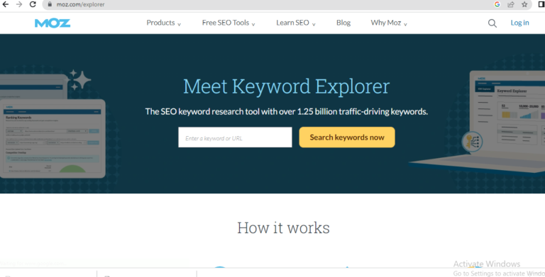 Moz Keyword Research tool